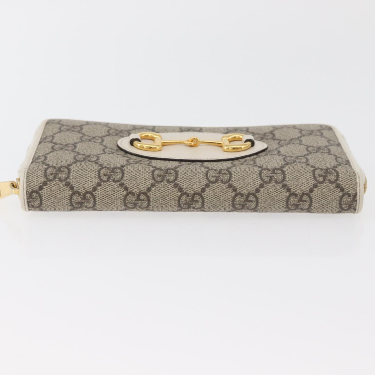 GUCCI Horsebit Long Wallet PVC Beige Gold 621889 Auth 176415A