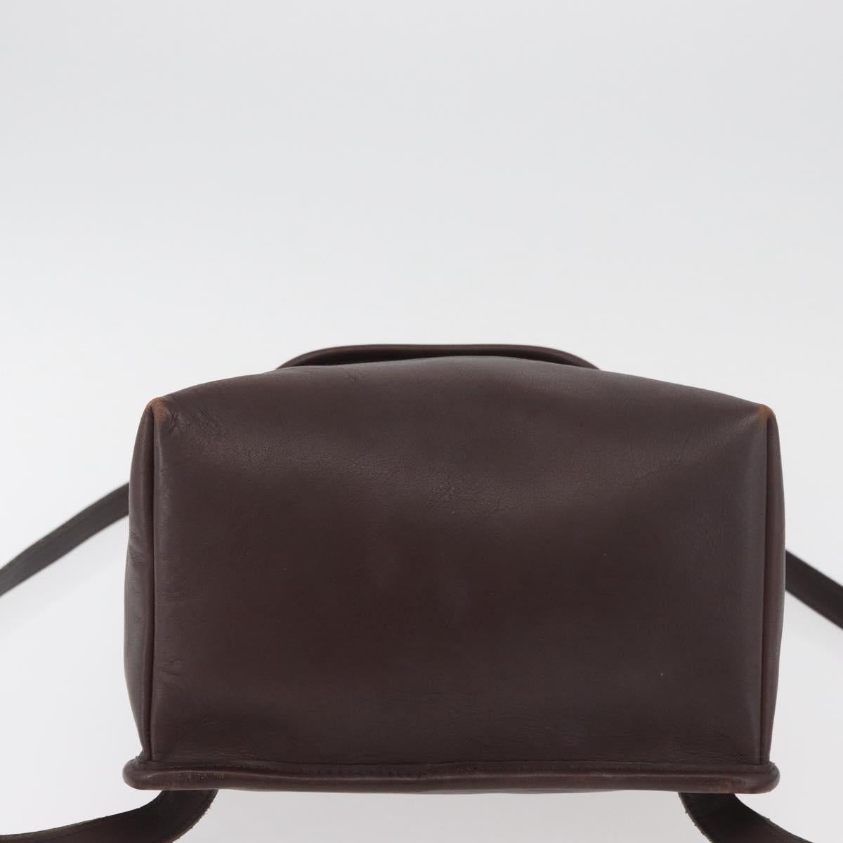 Coach Backpack Leather Brown Gold Auth 176433