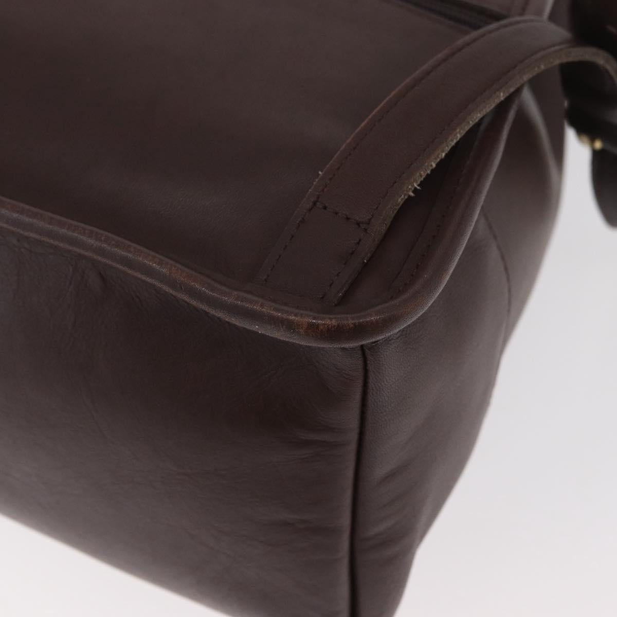 Coach Backpack Leather Brown Gold Auth 176433