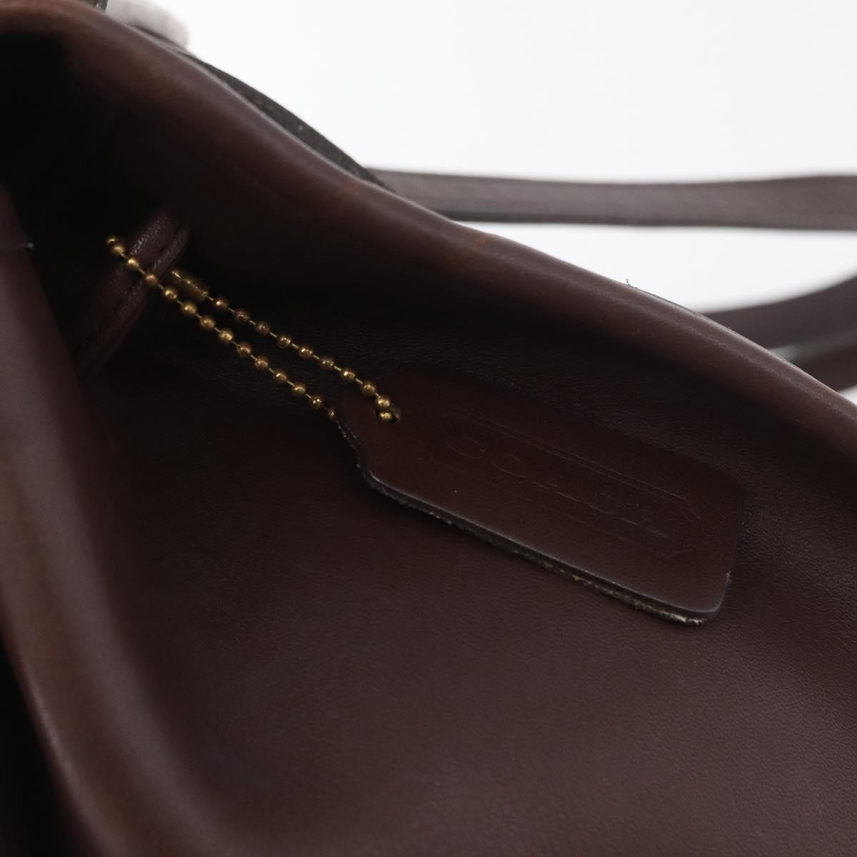 Coach Backpack Leather Brown Gold Auth 176433