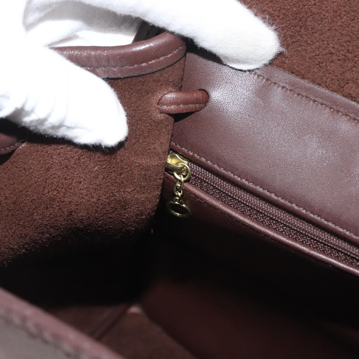 Coach Backpack Leather Brown Gold Auth 176433