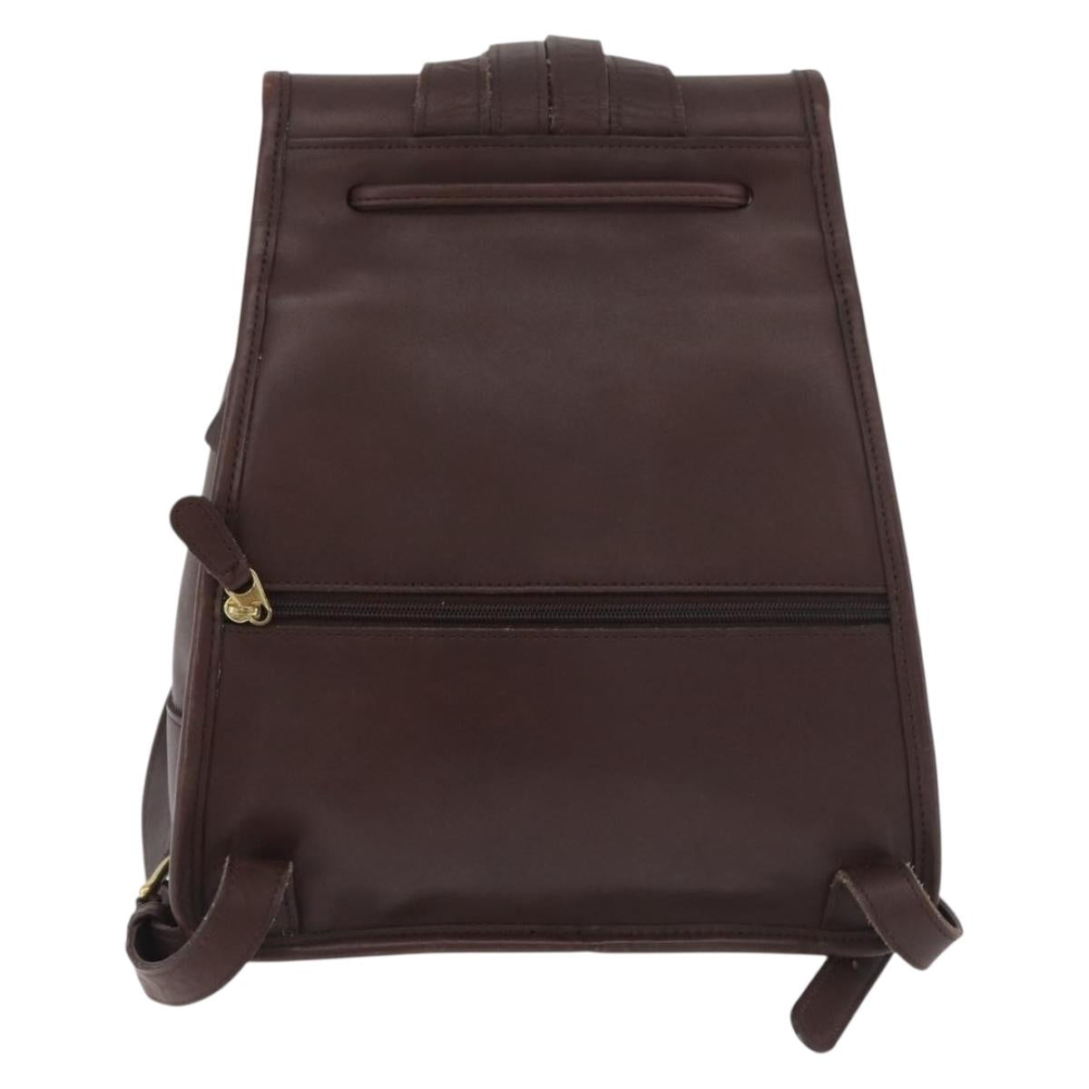 Coach Backpack Leather Brown Gold Auth 176433