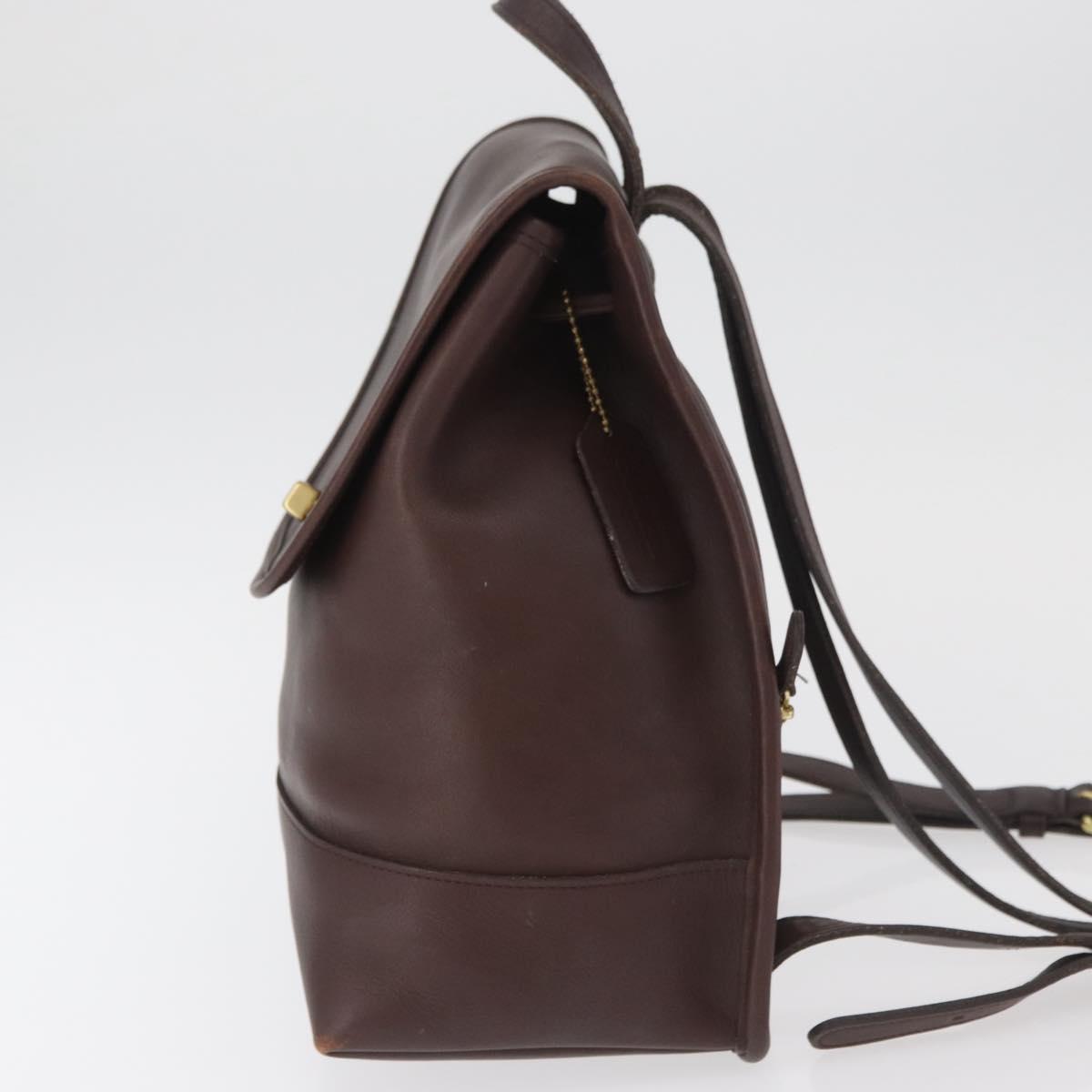 Coach Backpack Leather Brown Gold Auth 176433