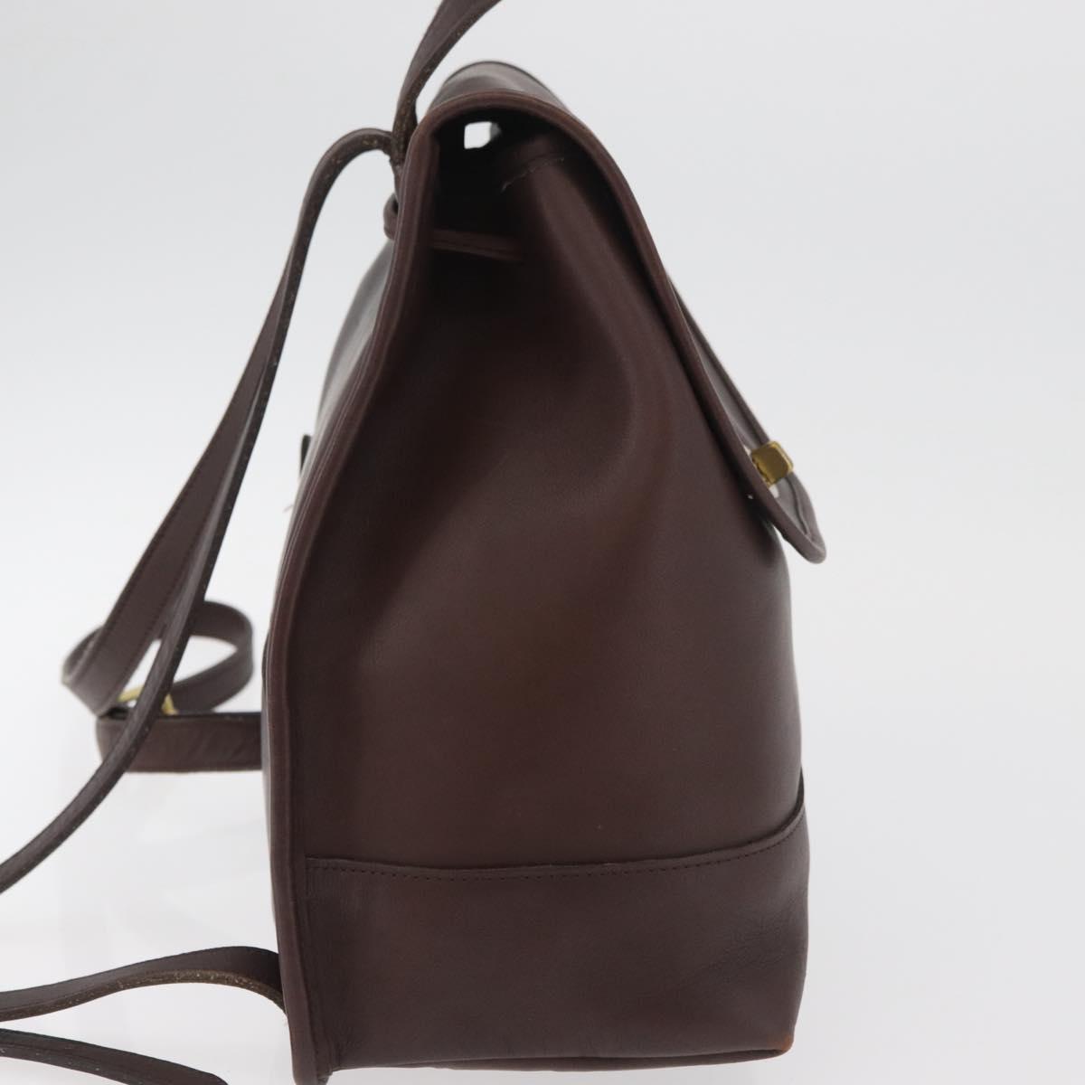Coach Backpack Leather Brown Gold Auth 176433