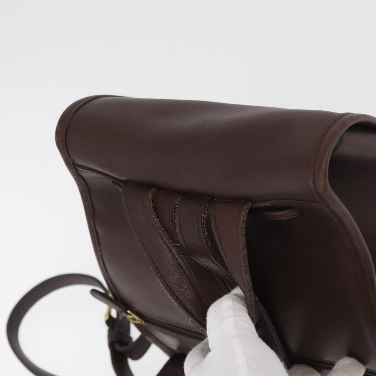 Coach Backpack Leather Brown Gold Auth 176433