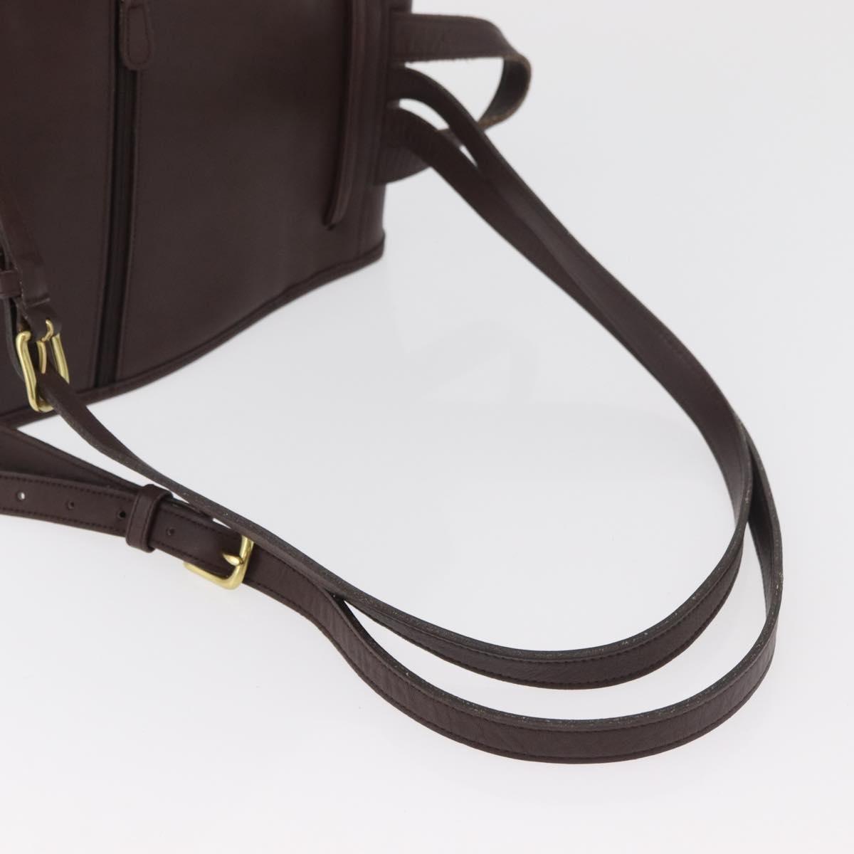 Coach Backpack Leather Brown Gold Auth 176433