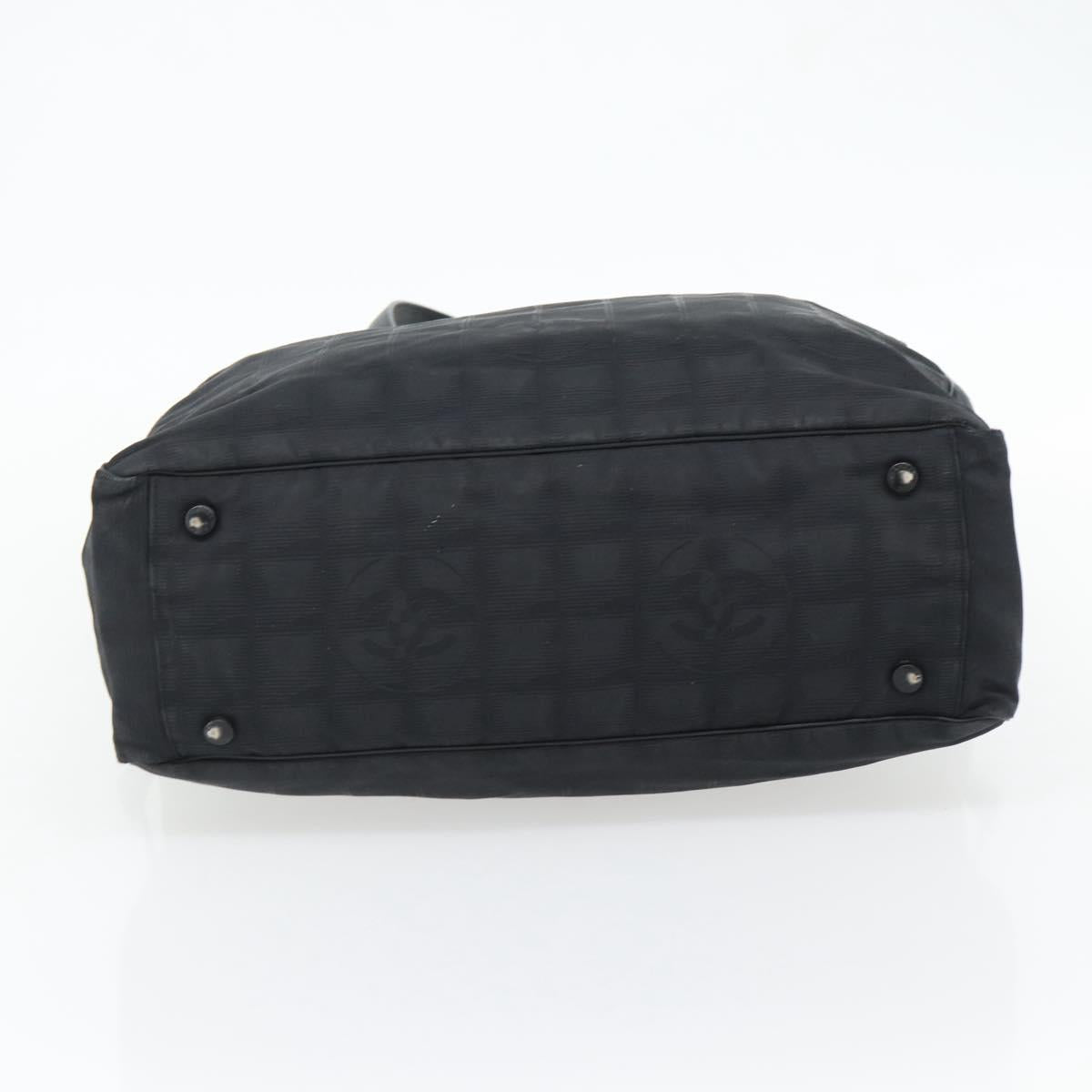 CHANEL New Travel Line Tote Bag Nylon Black CC Auth 176441