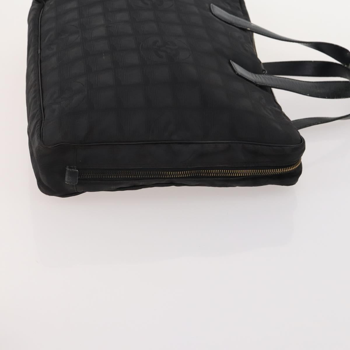 CHANEL New Travel Line Tote Bag Nylon 3 Set Black CC Auth 176442