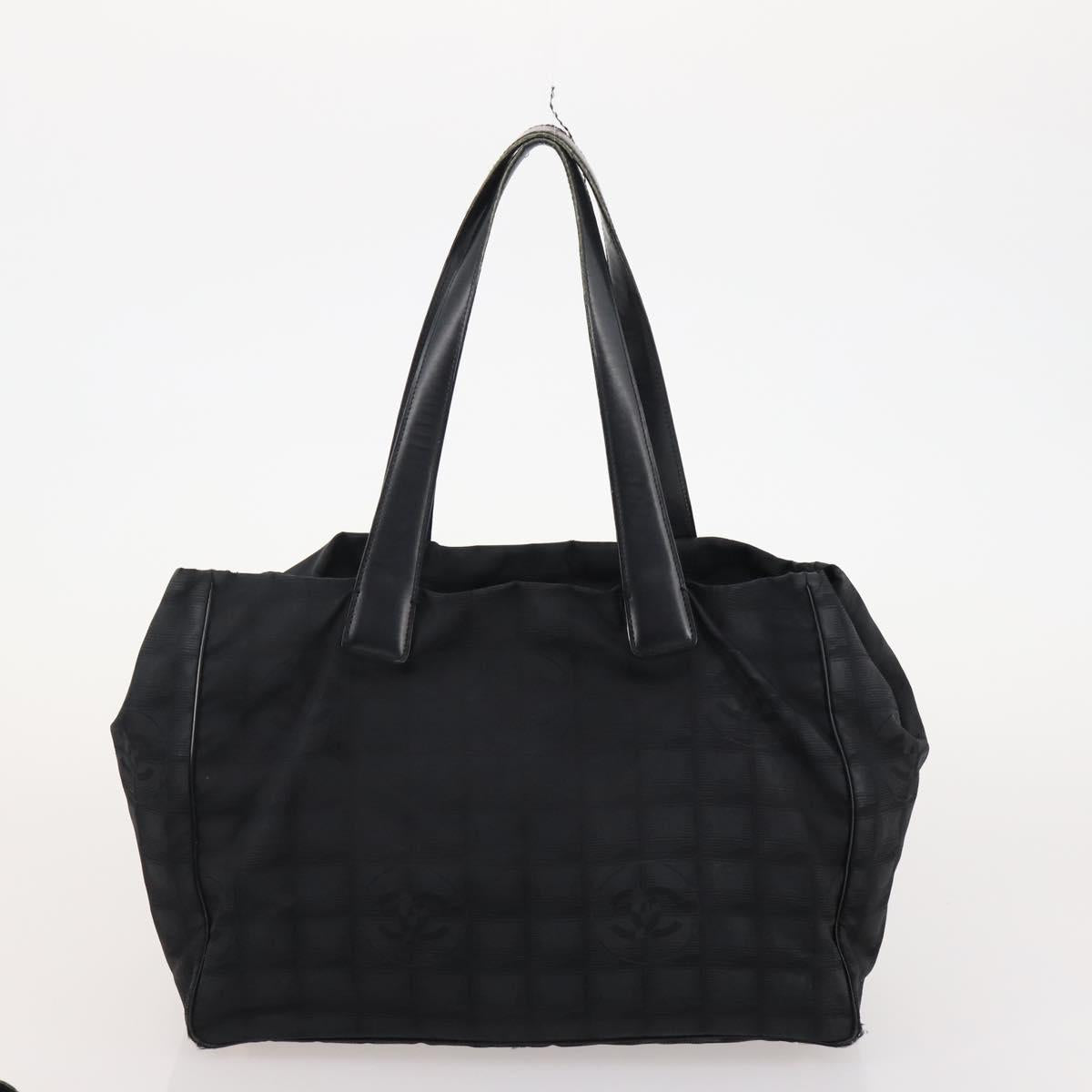CHANEL New Travel Line Tote Bag Nylon 3 Set Black CC Auth 176442