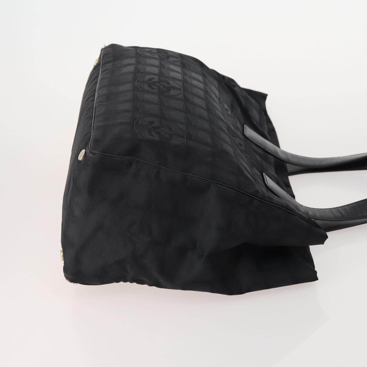 CHANEL New Travel Line Tote Bag Nylon 3 Set Black CC Auth 176442