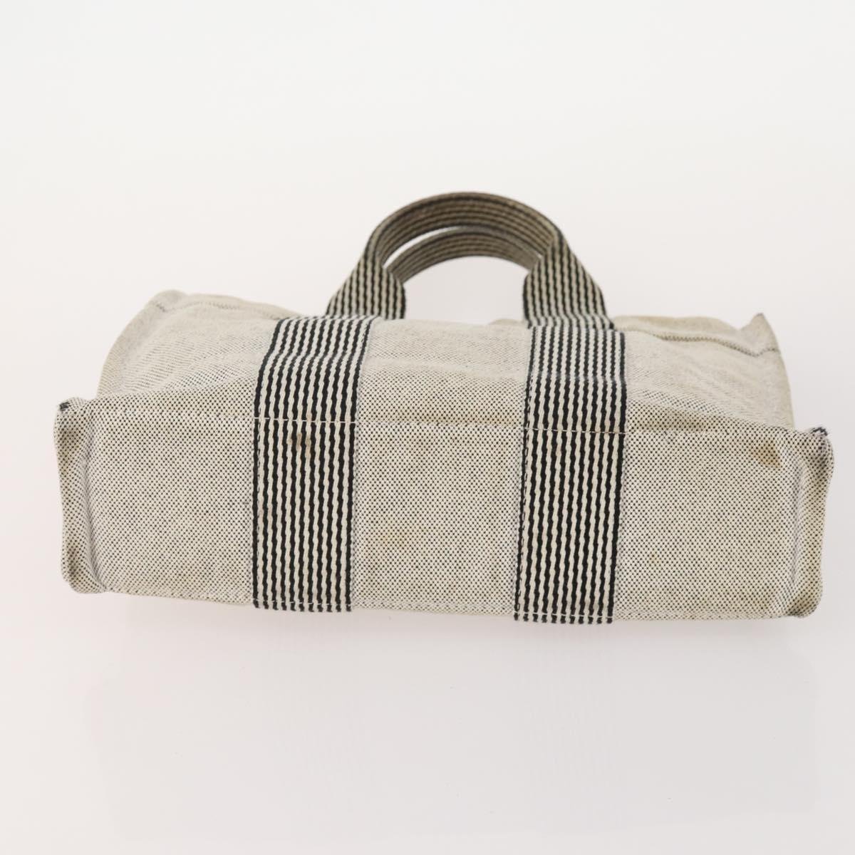 HERMES Fourre Tout Hand Bag Cotton 4 Set White Black Red Auth 176443