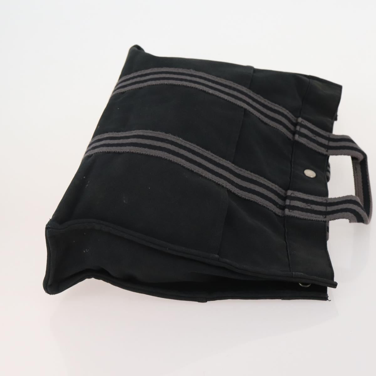 HERMES Fourre Tout Hand Bag Cotton 4 Set White Black Red Auth 176443