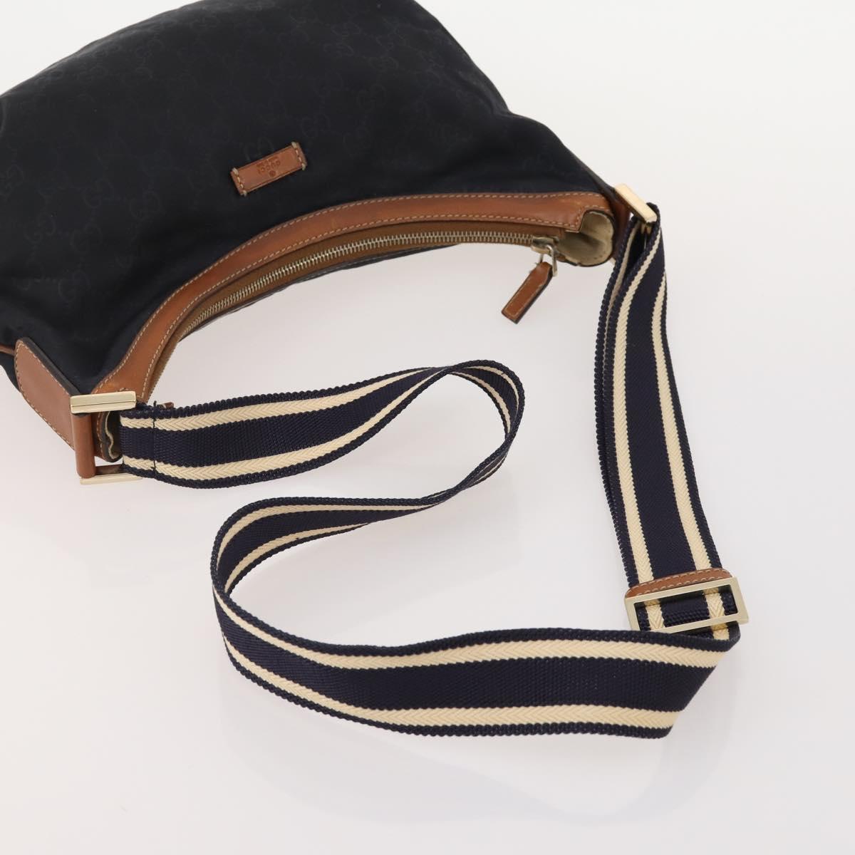 GUCCI GG Supreme GG Canvas Tote Bag PVC Nylon 4 Set Black Navy blue Auth 176444