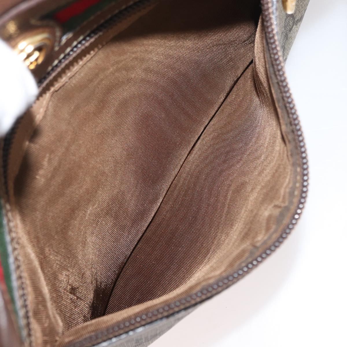 GUCCI GG Supreme Web Sherry Line Bag PVC Beige Gold 001 44 6655 Auth 176474