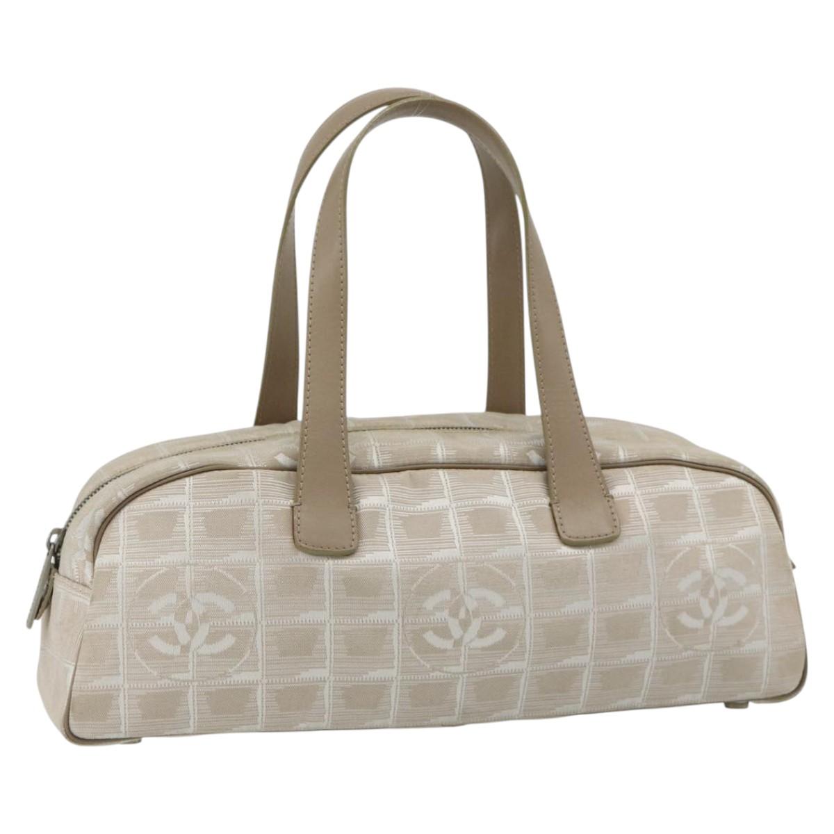 CHANEL New Travel line Shoulder Bag Beige CC Auth 176498