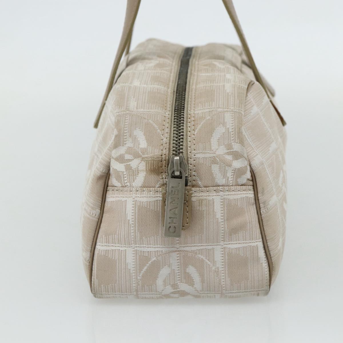CHANEL New Travel line Shoulder Bag Beige CC Auth 176498