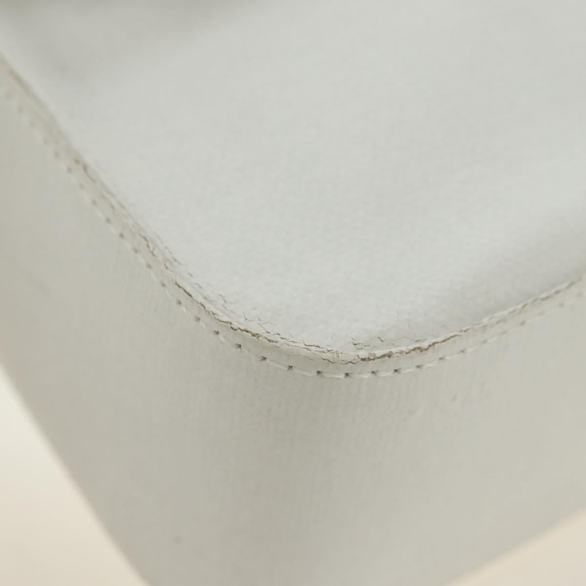 FENDI Drawing Mamma Baguette Shoulder Bag Canvas White Gold Auth 176502SM
