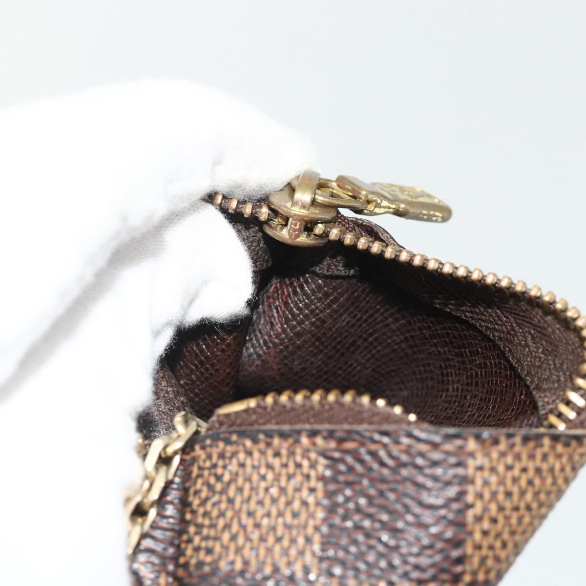 LOUIS VUITTON Damier Ebene Pochette Cles Coin Purse N62658 LV Auth 176507