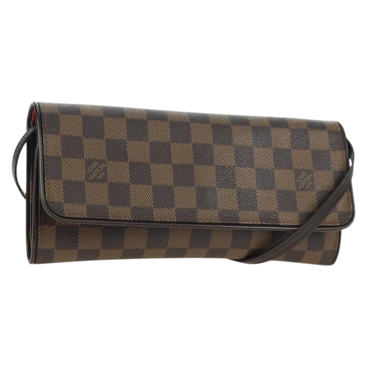 LOUIS VUITTON Damier Ebene Pochette Twin GM Shoulder Bag SPO LV Auth 176534SV