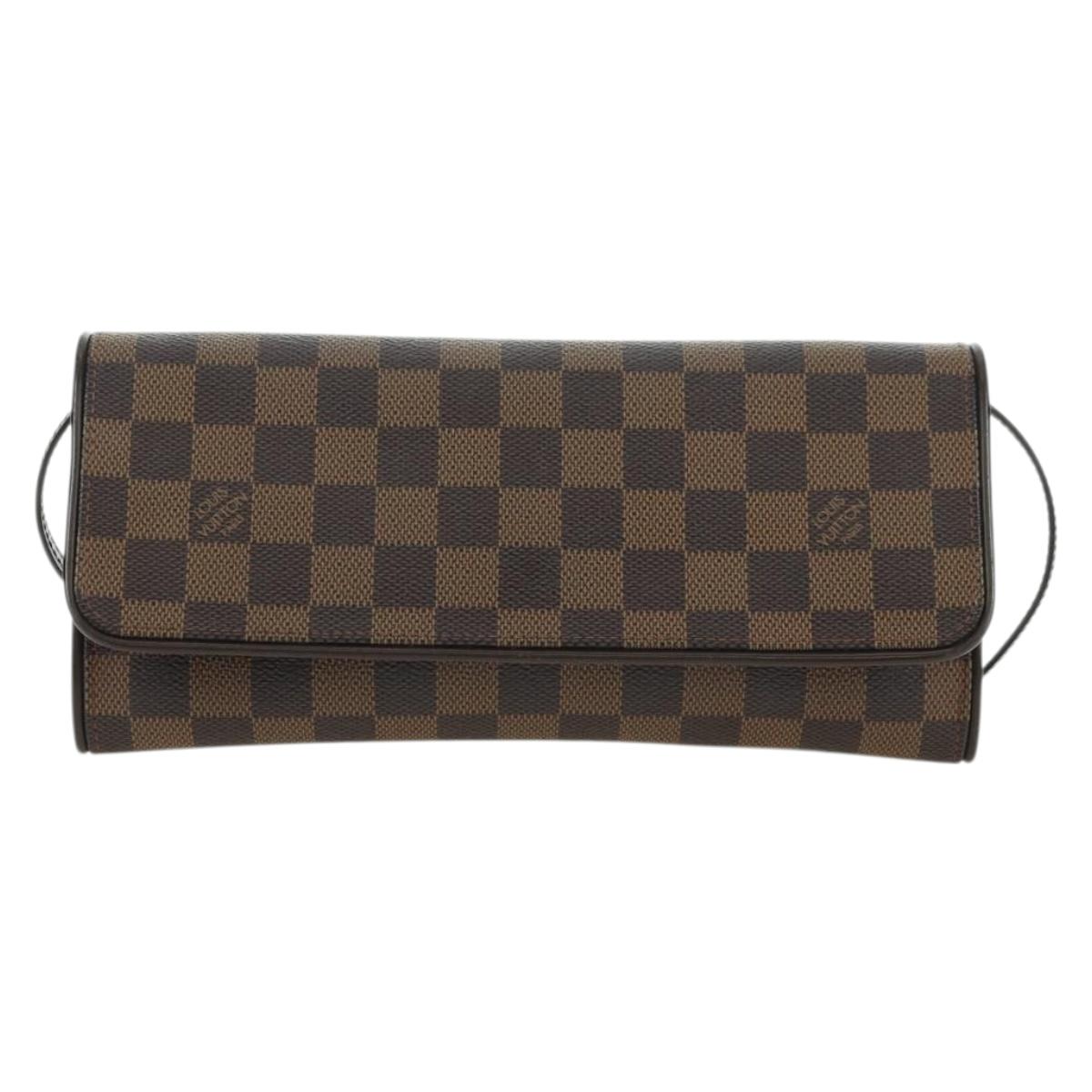 LOUIS VUITTON Damier Ebene Pochette Twin GM Shoulder Bag SPO LV Auth 176534SV
