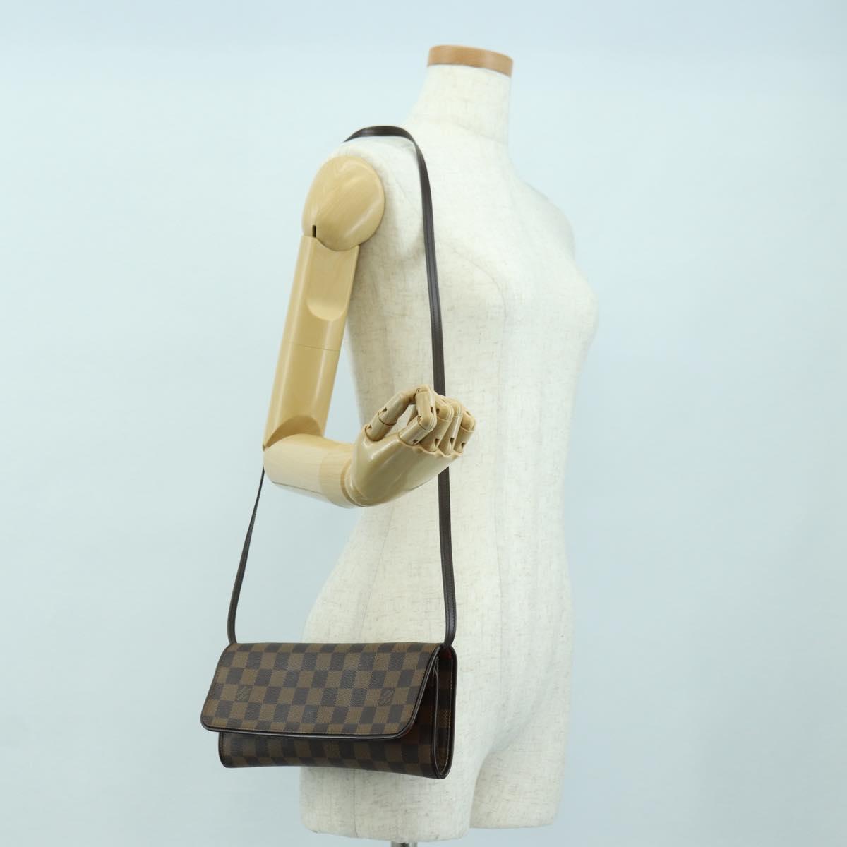 LOUIS VUITTON Damier Ebene Pochette Twin GM Shoulder Bag SPO LV Auth 176534SV