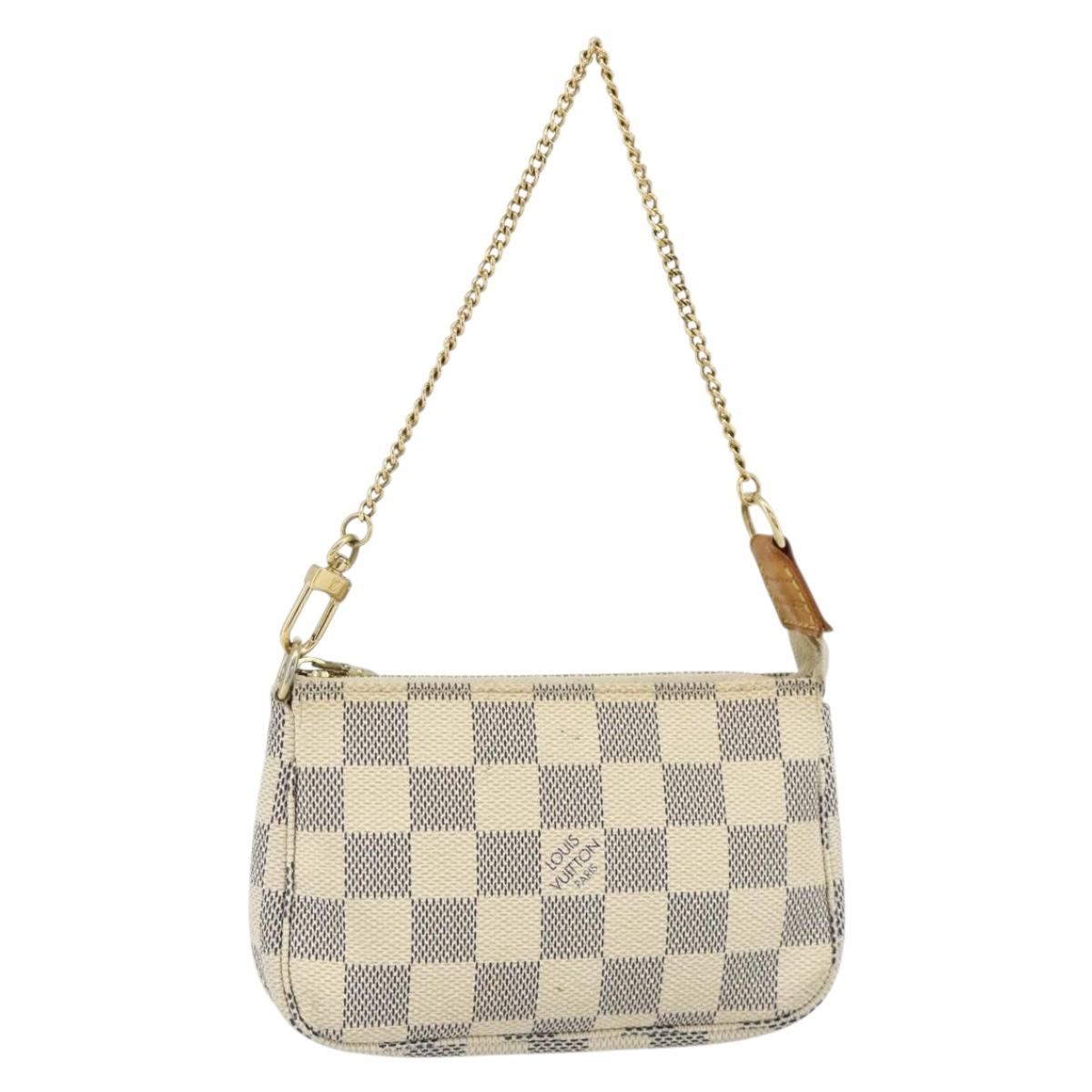 LOUIS VUITTON Damier Azur Mini Pochette Accessoires Pouch N63005 LV Auth 176553