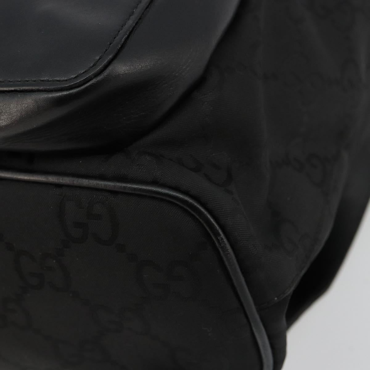 GUCCI GG Canvas Backpack Nylon Black Silver 003 0246 Auth 176569A