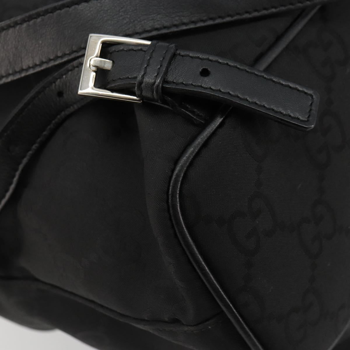 GUCCI GG Canvas Backpack Nylon Black Silver 003 0246 Auth 176569A