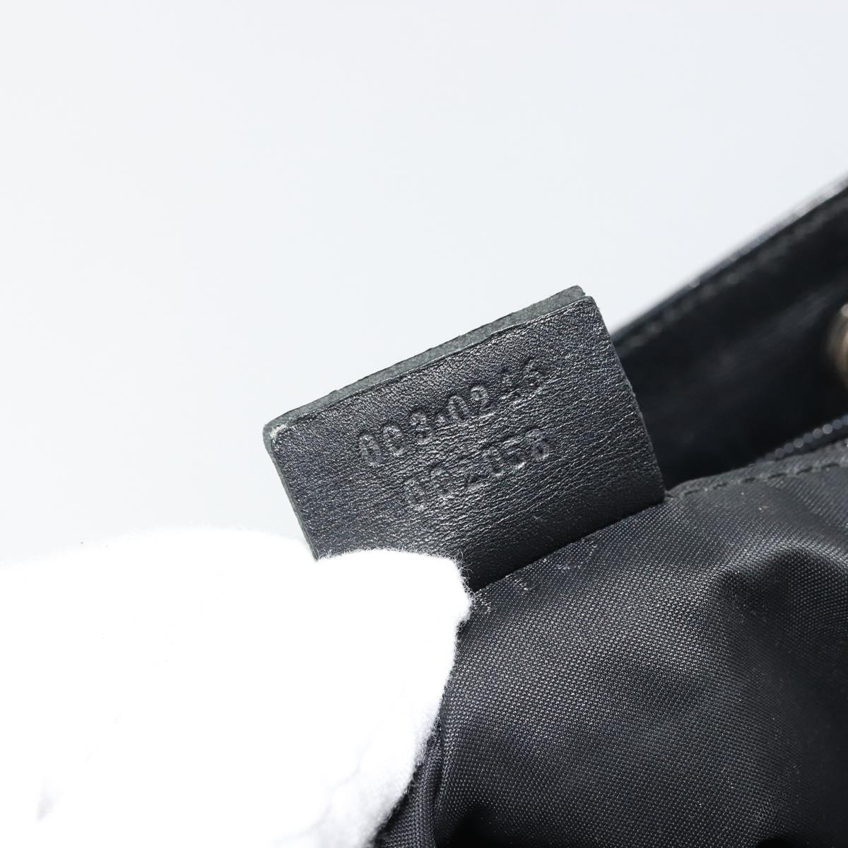 GUCCI GG Canvas Backpack Nylon Black Silver 003 0246 Auth 176569A