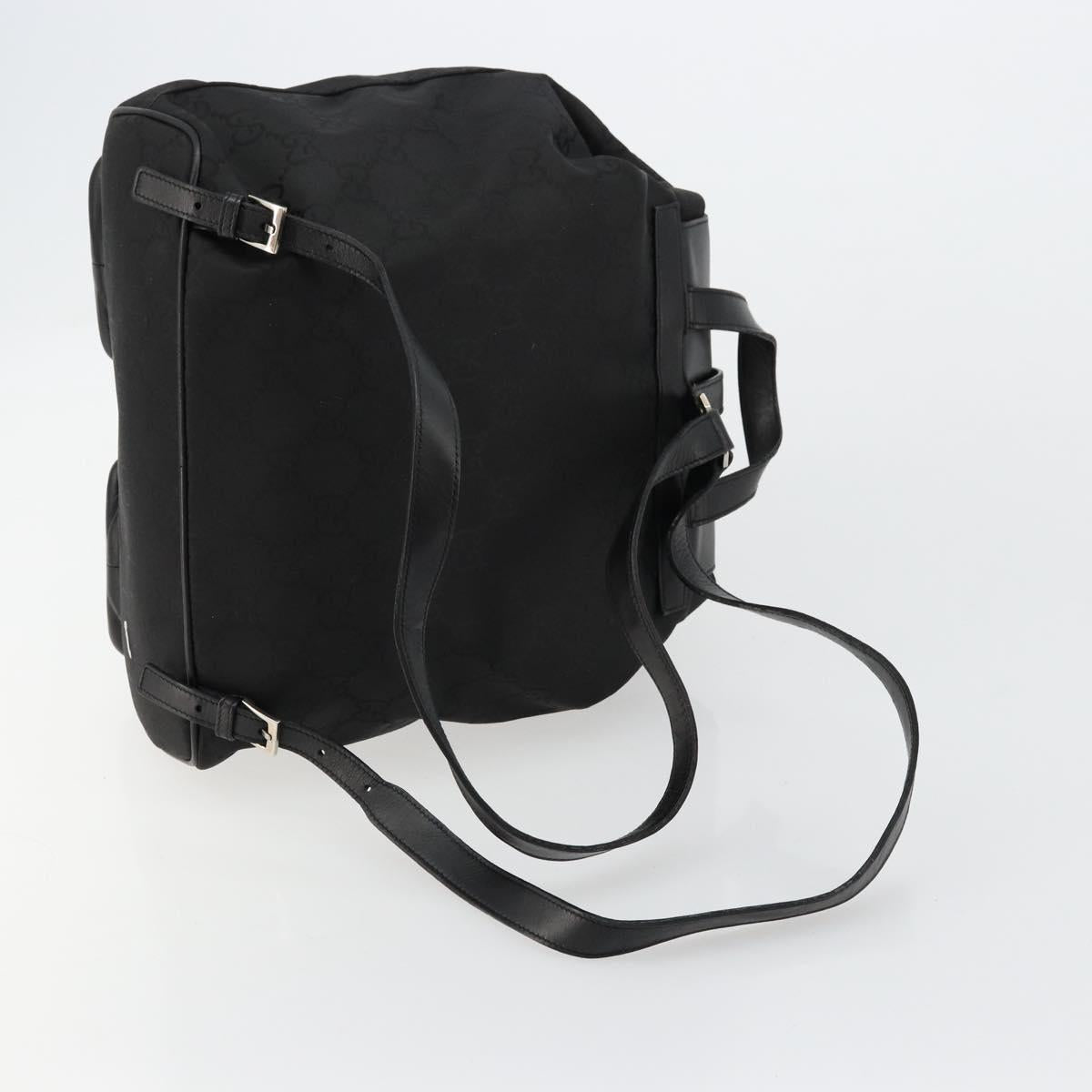 GUCCI GG Canvas Backpack Nylon Black Silver 003 0246 Auth 176569A
