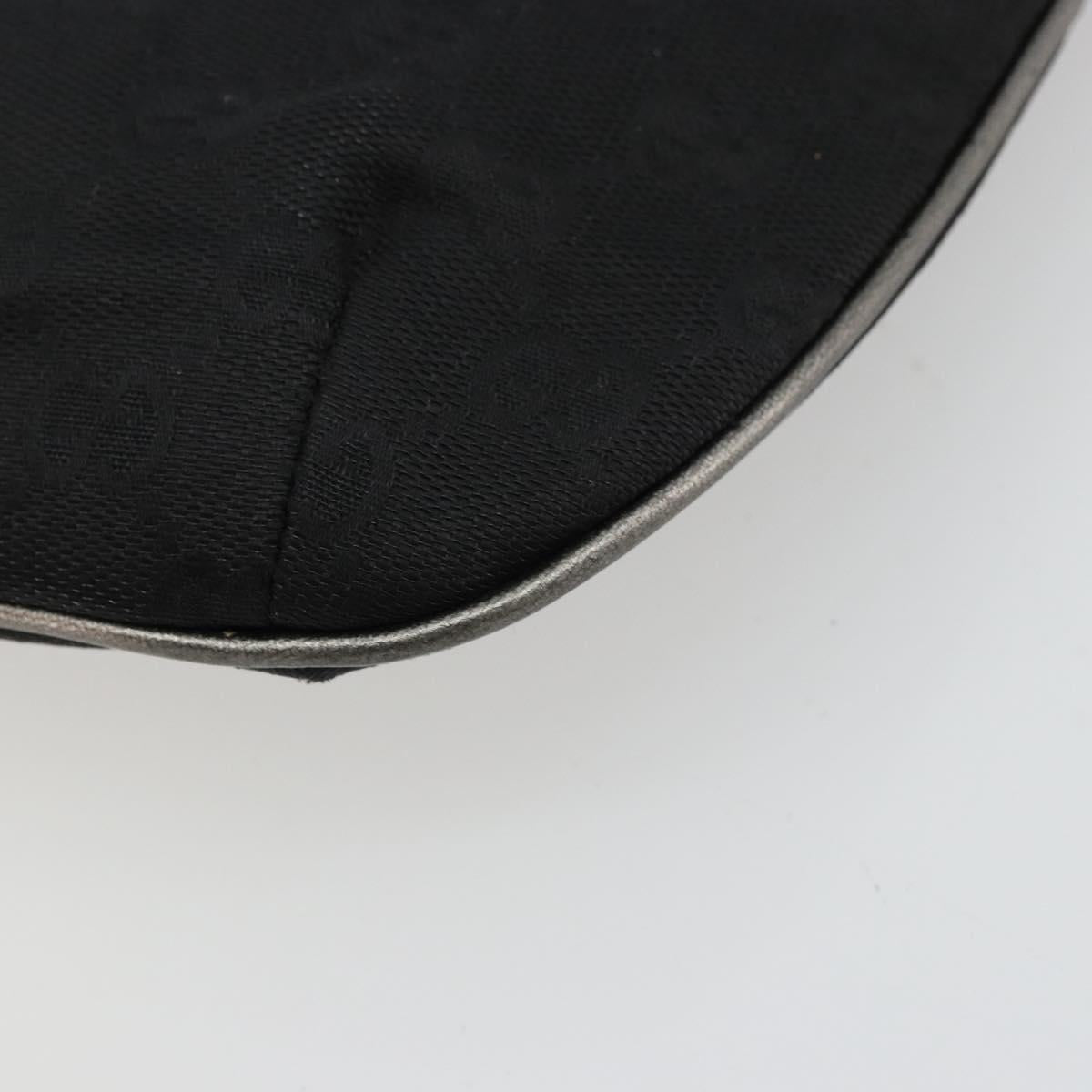 GUCCI GG Canvas Accessory Pouch Black Silver 005 0813 Auth 176572A