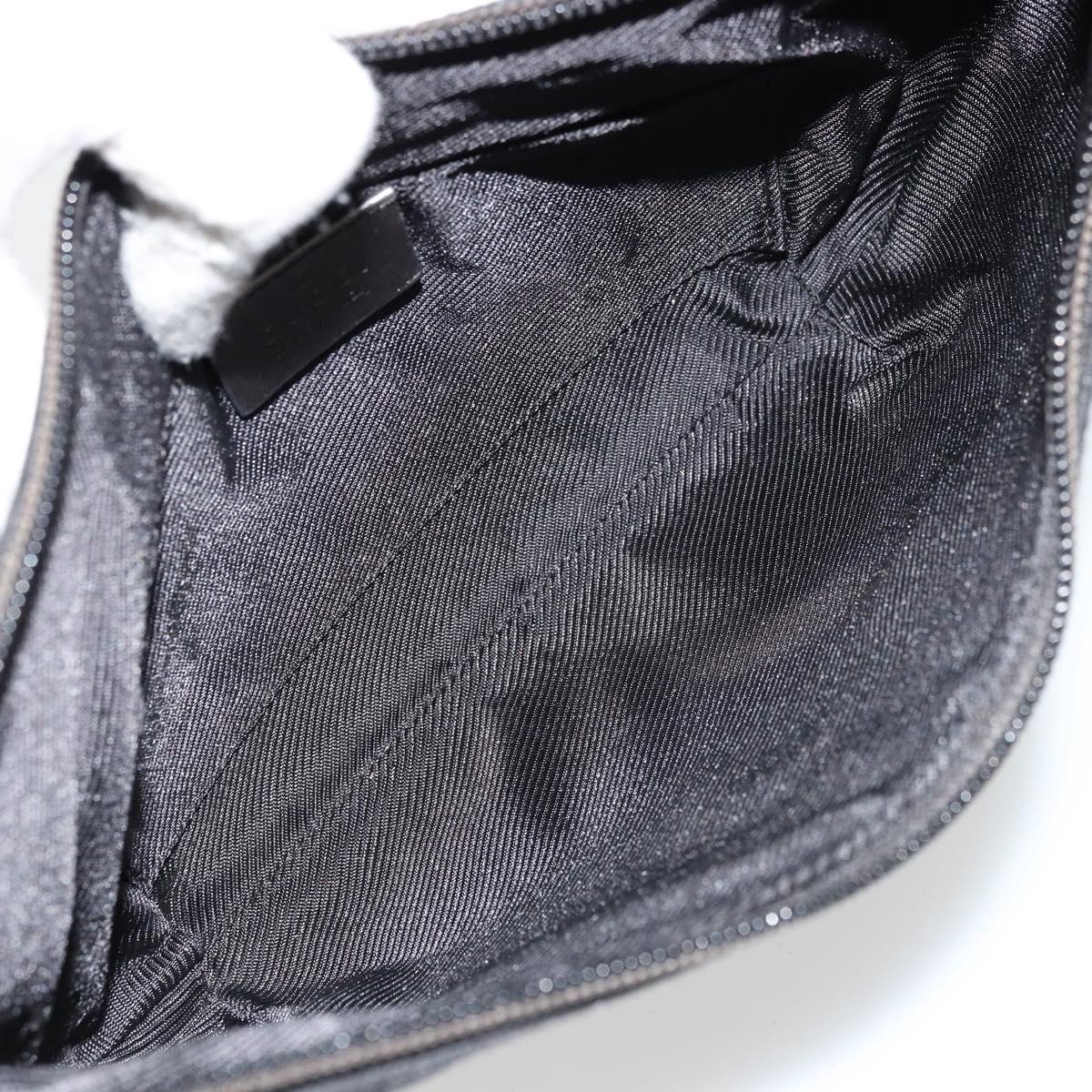 GUCCI GG Canvas Accessory Pouch Black Silver 005 0813 Auth 176572A