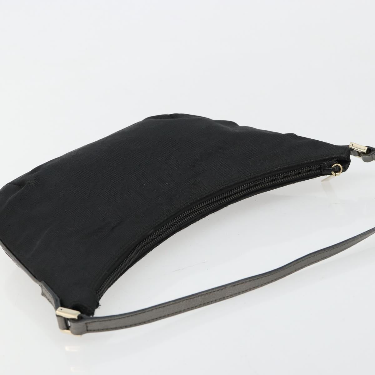 GUCCI GG Canvas Accessory Pouch Black Silver 005 0813 Auth 176572A