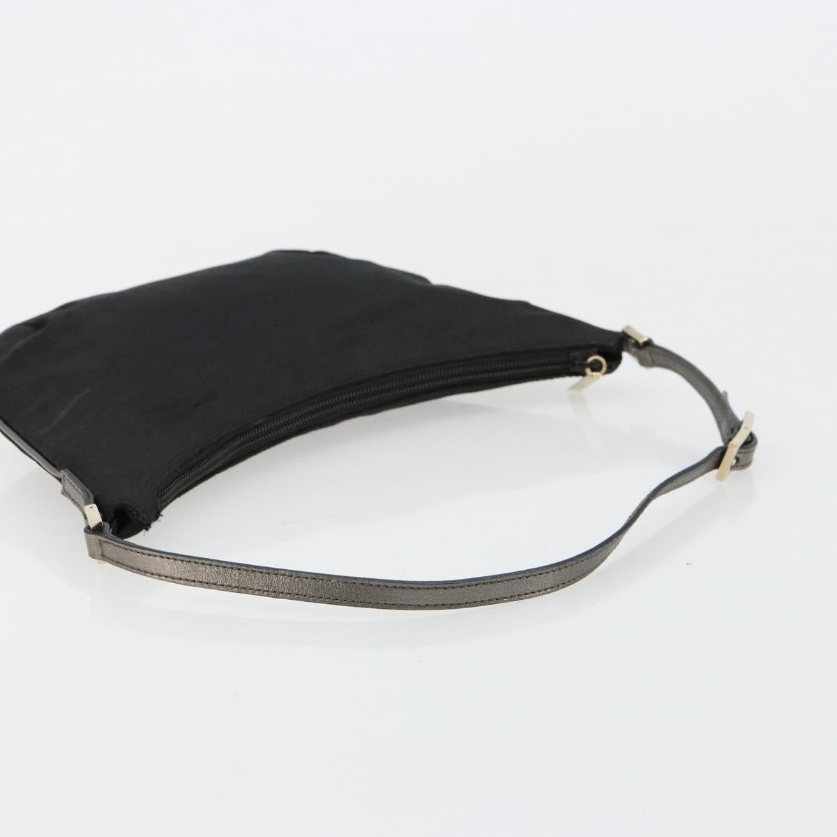 GUCCI GG Canvas Accessory Pouch Black Silver 005 0813 Auth 176572A