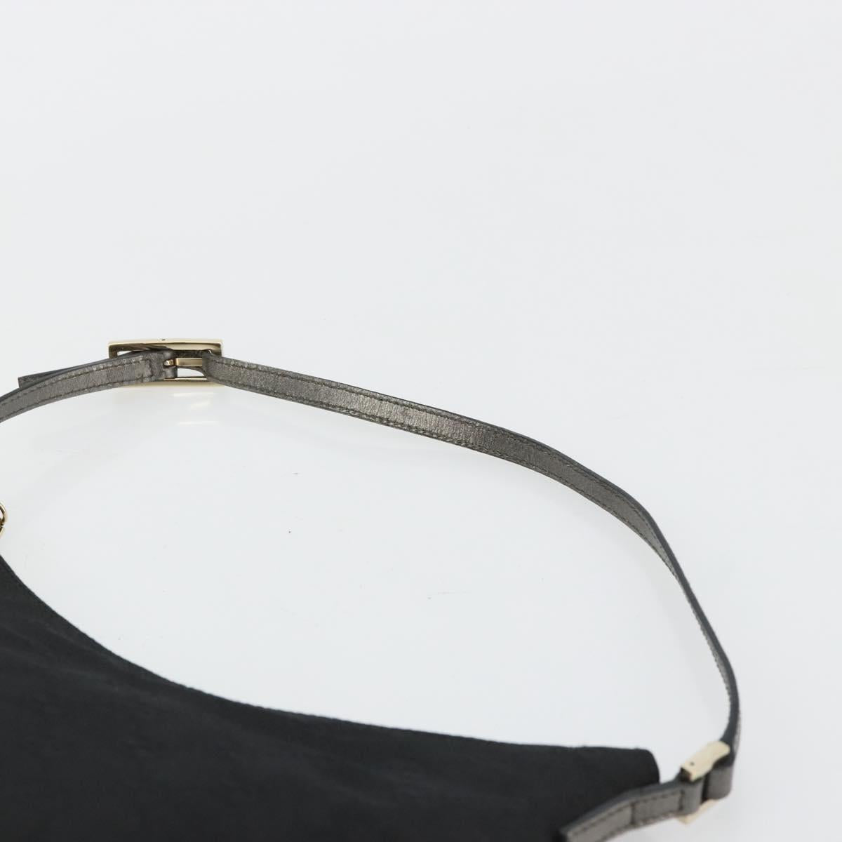 GUCCI GG Canvas Accessory Pouch Black Silver 005 0813 Auth 176572A