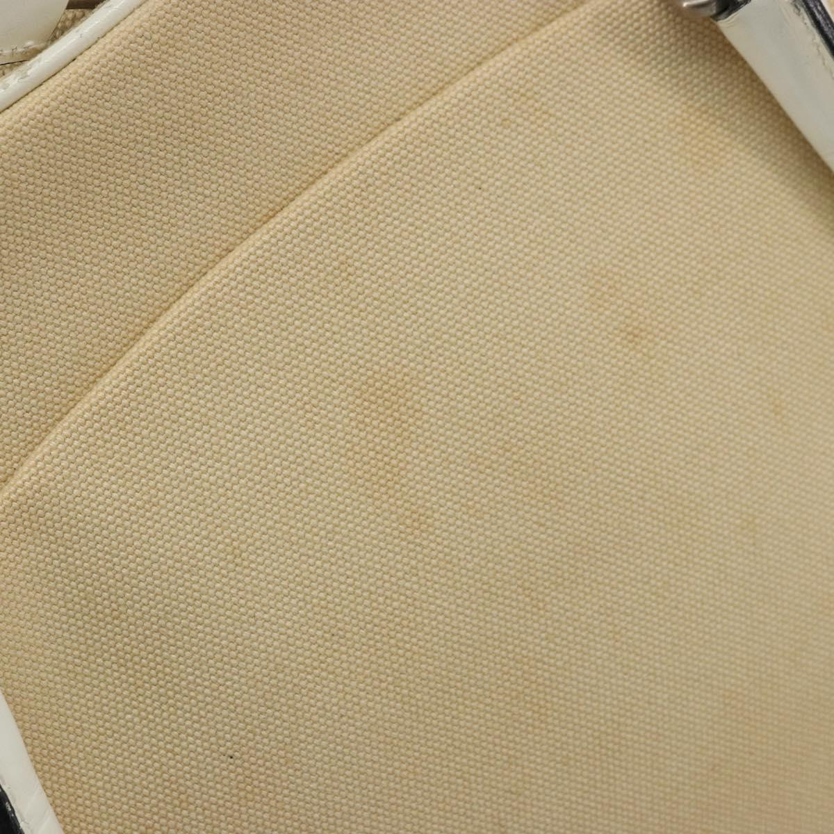 PRADA Shoulder Bag Canvas Beige Silver Auth 176585