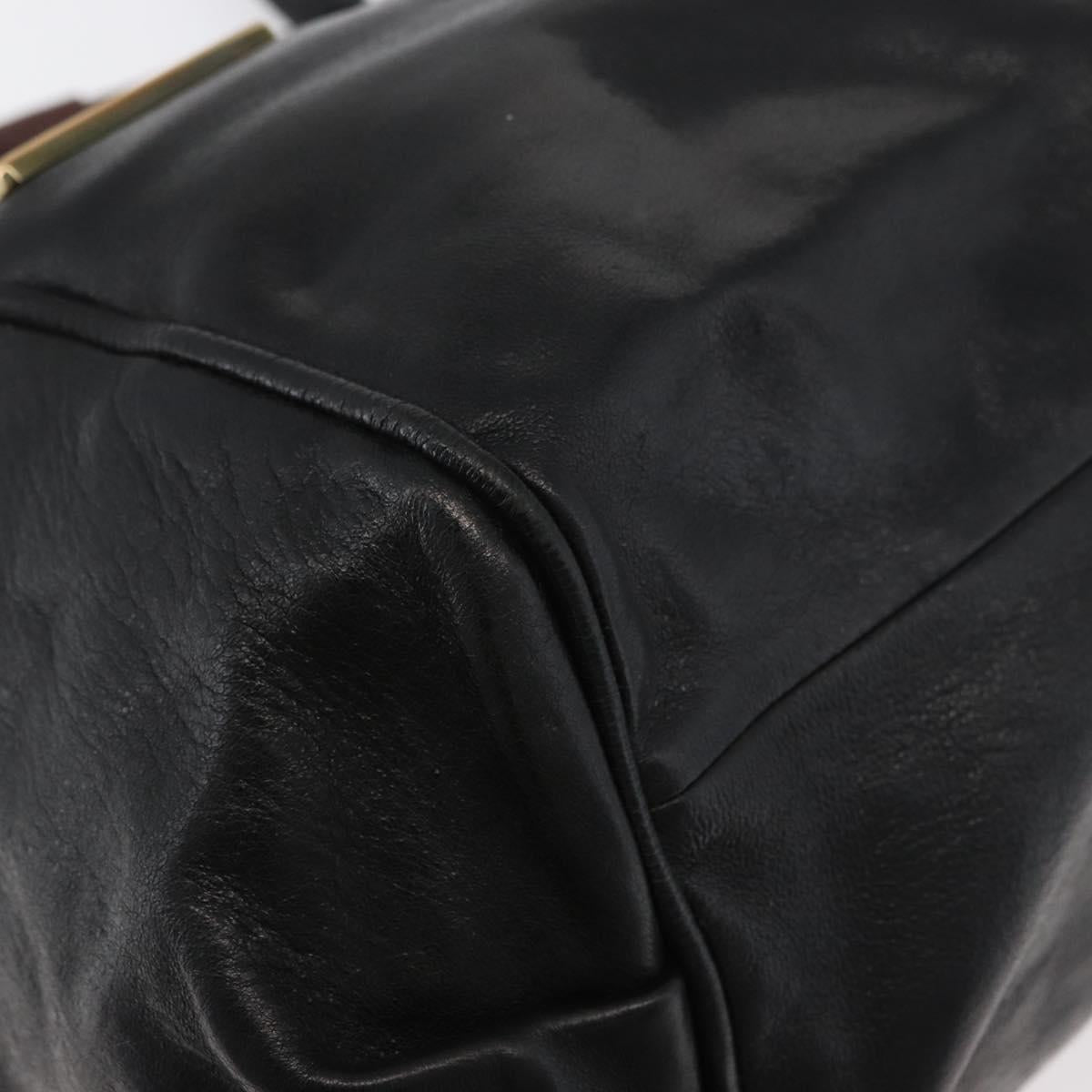 Chloe Etel Hand Bag Leather 2way Black Gold Auth 176589A