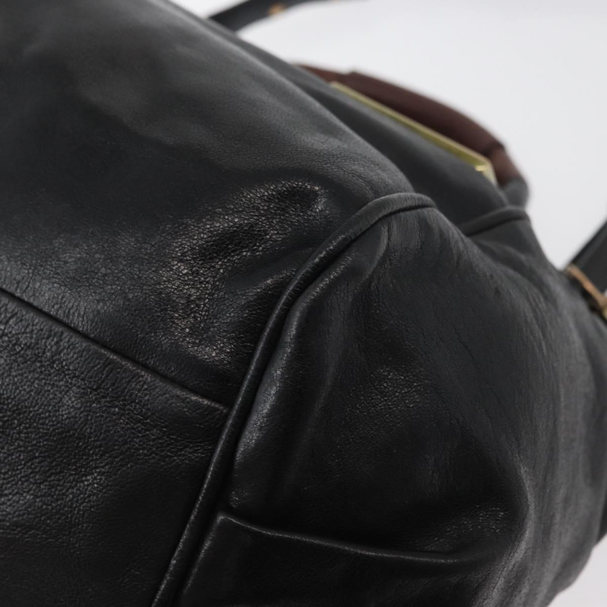 Chloe Etel Hand Bag Leather 2way Black Gold Auth 176589A