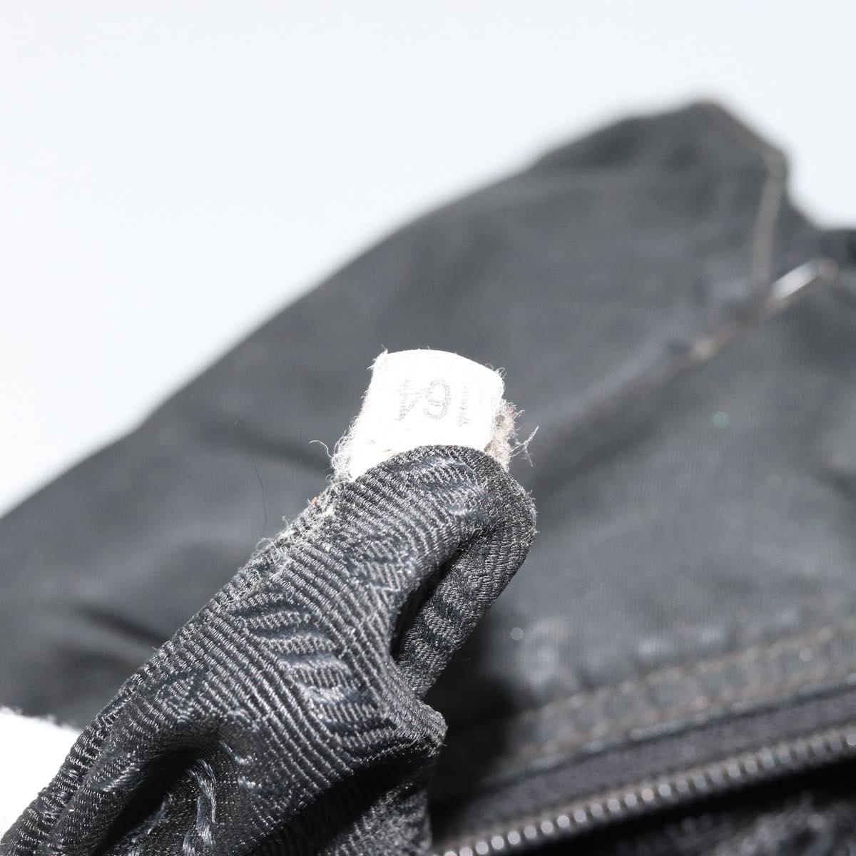 PRADA Shoulder Bag Nylon Black Silver Auth 176591
