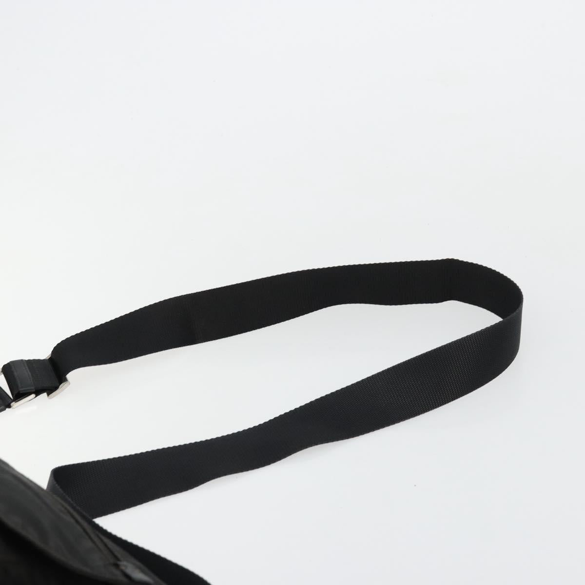 PRADA Shoulder Bag Nylon Black Silver Auth 176591