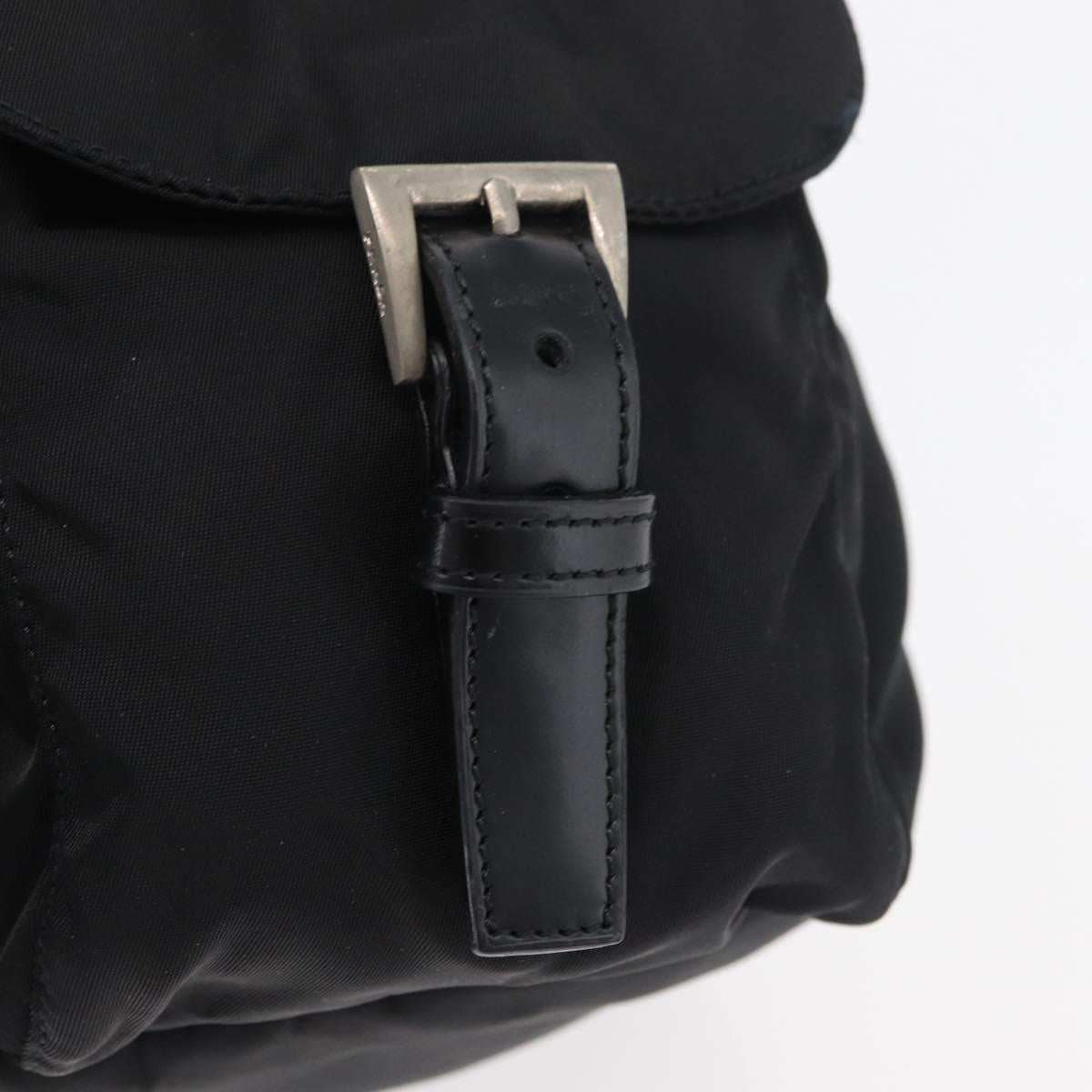 PRADA Backpack Nylon Black Silver Auth 176615A