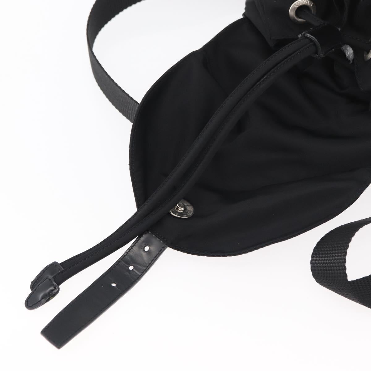 PRADA Backpack Nylon Black Silver Auth 176615A
