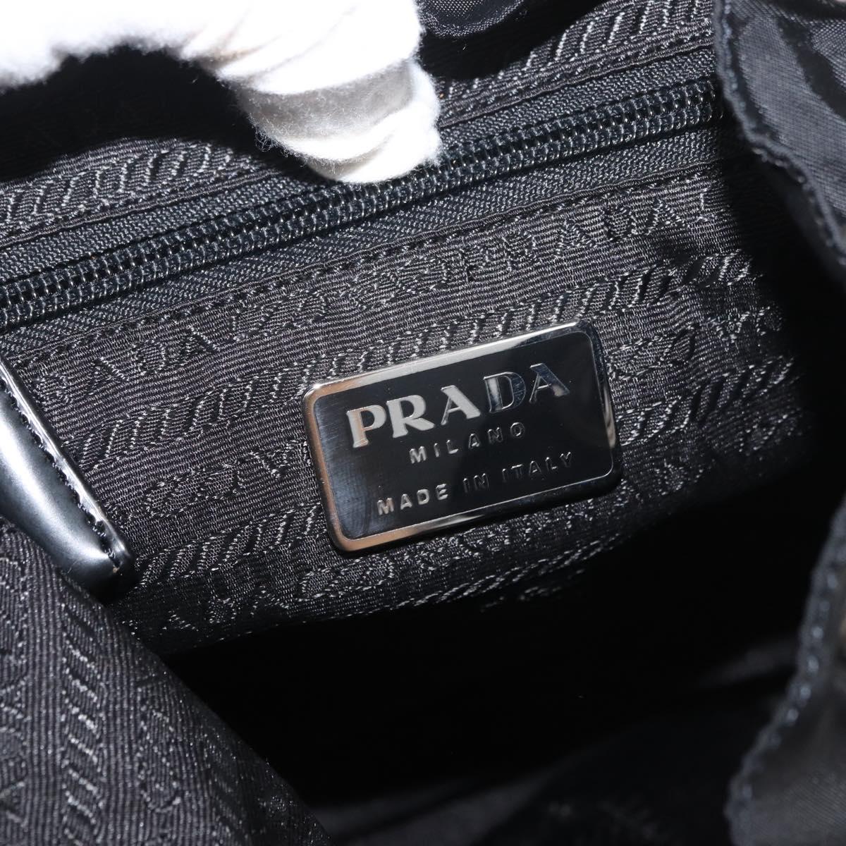PRADA Backpack Nylon Black Silver Auth 176615A