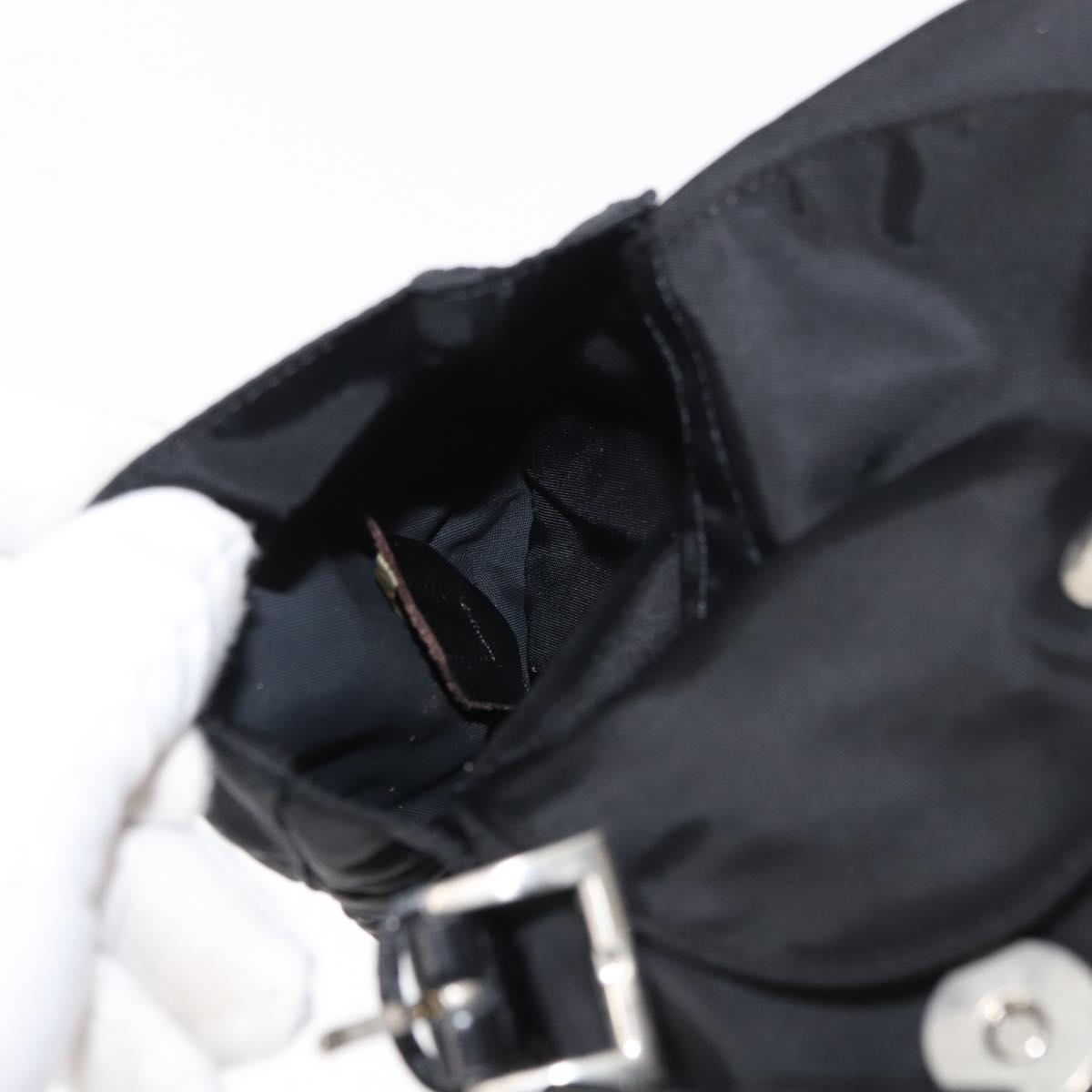 PRADA Backpack Nylon Black Silver Auth 176615A
