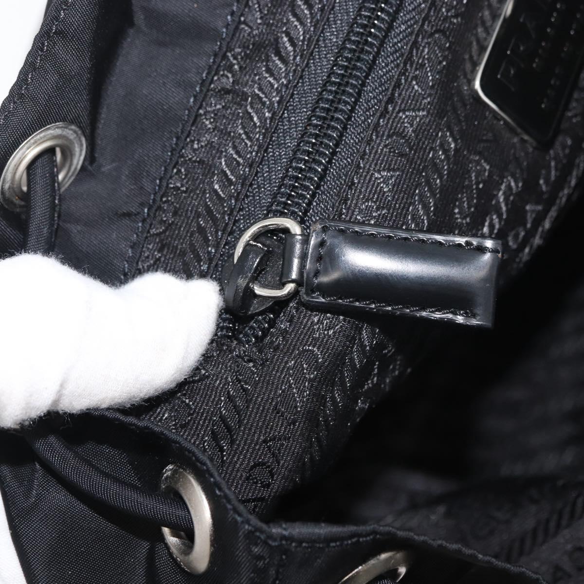PRADA Backpack Nylon Black Silver Auth 176615A