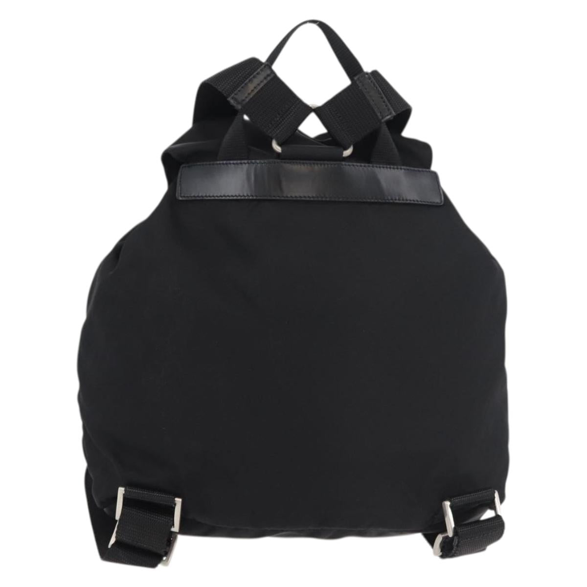 PRADA Backpack Nylon Black Silver Auth 176615A