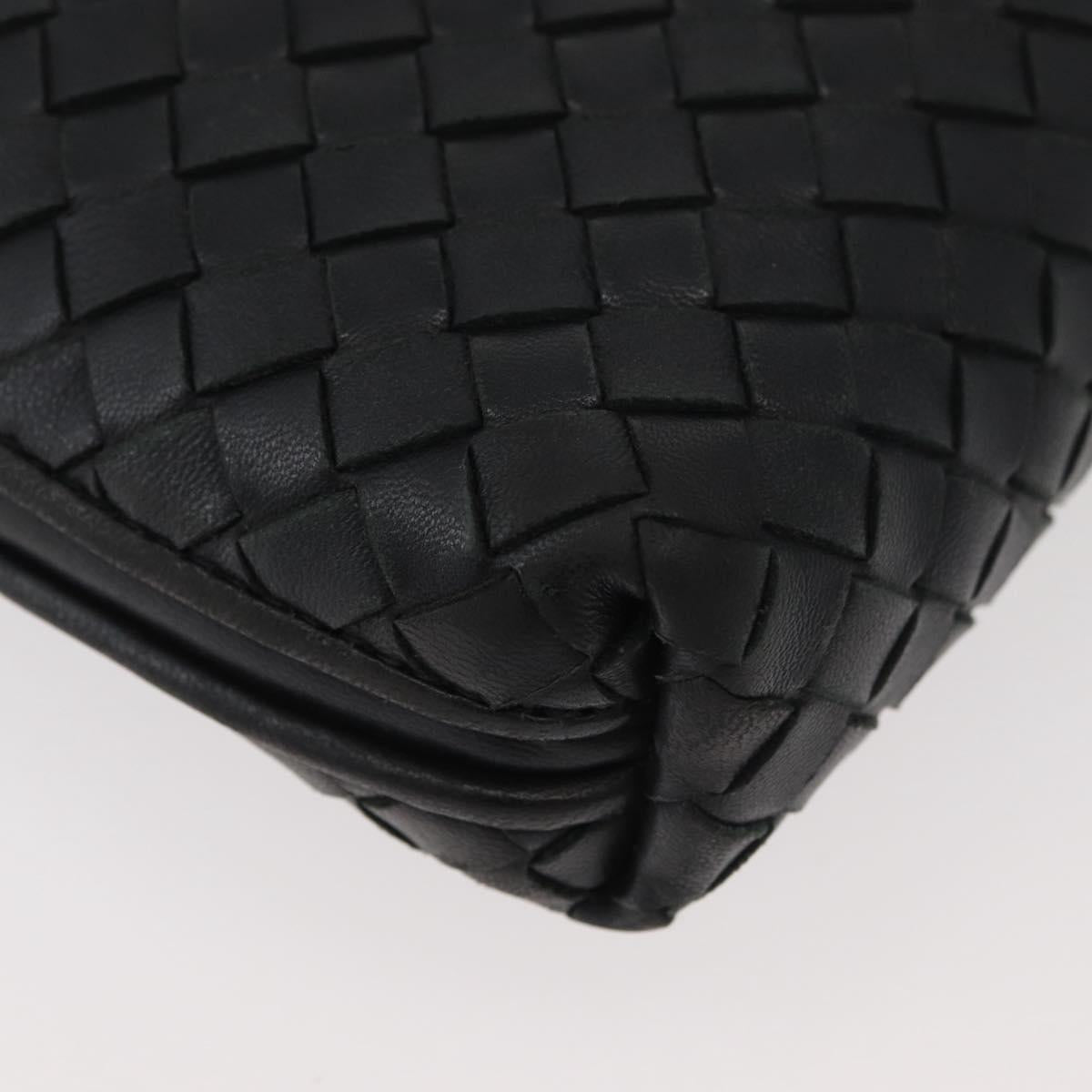 BOTTEGA VENETA INTRECCIATO Shoulder Bag Leather Black 245354 Auth 176616