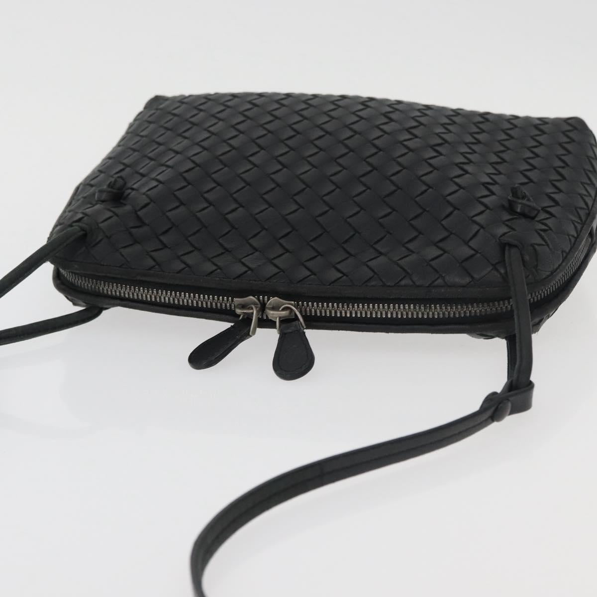 BOTTEGA VENETA INTRECCIATO Shoulder Bag Leather Black 245354 Auth 176616