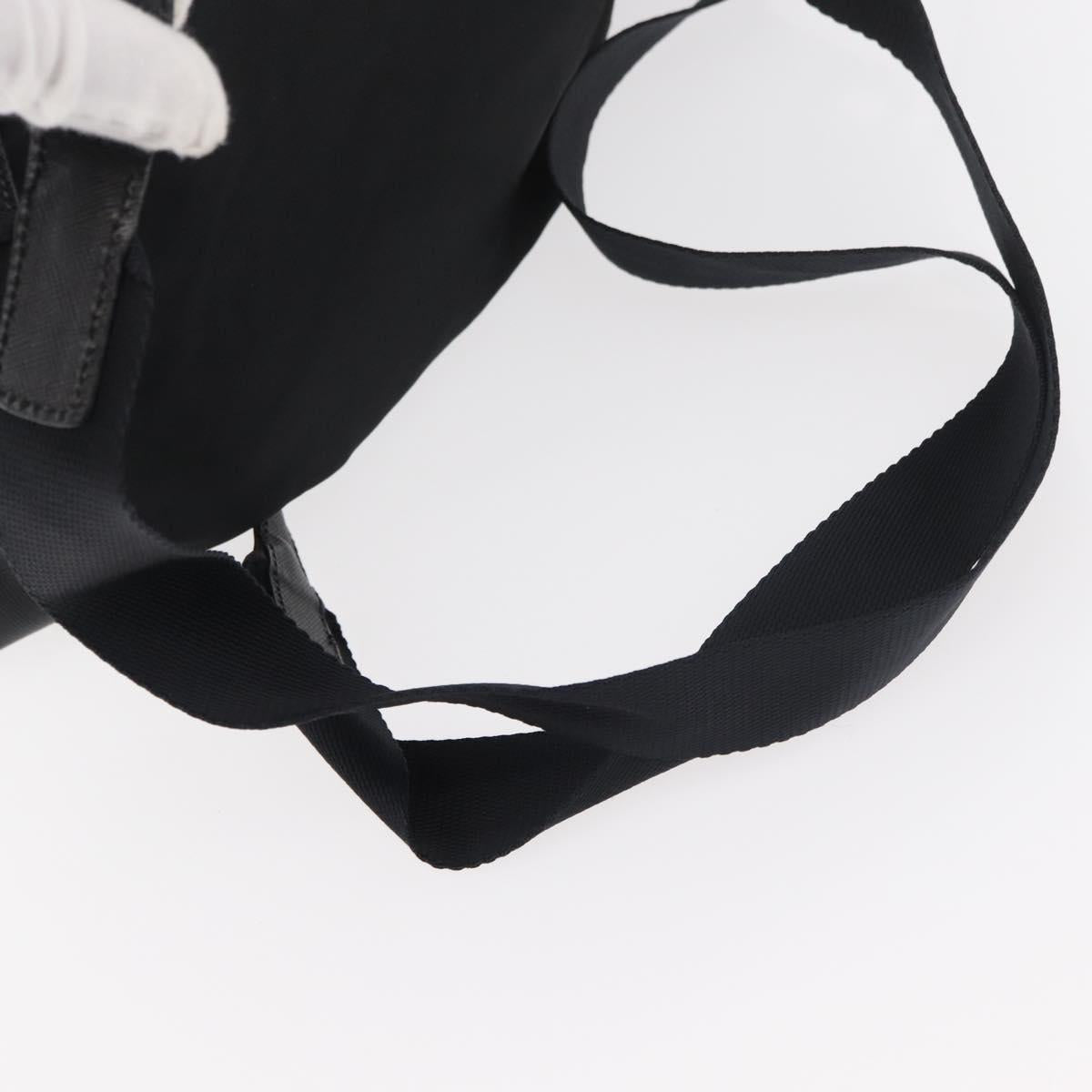 PRADA Backpack Nylon Black Silver Auth 176629
