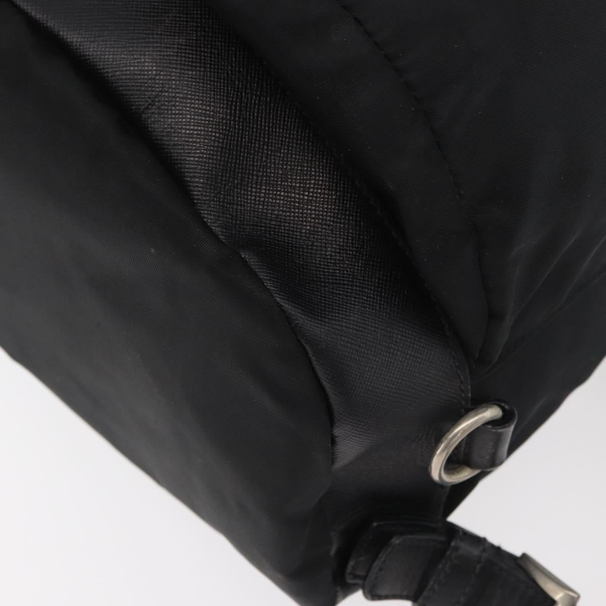 PRADA Backpack Nylon Black Silver Auth 176629